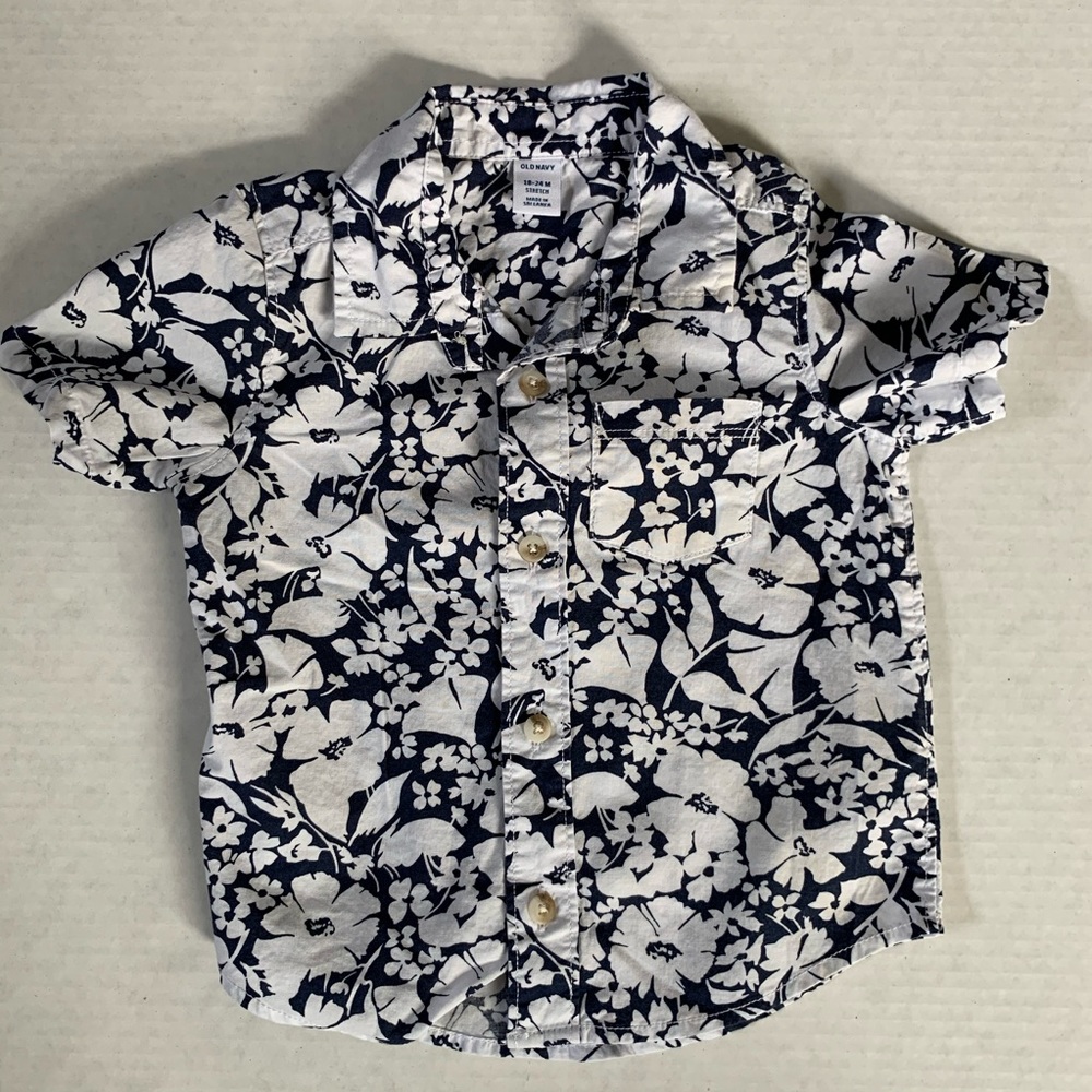 Short sleeve poplin shirt for toddler boys